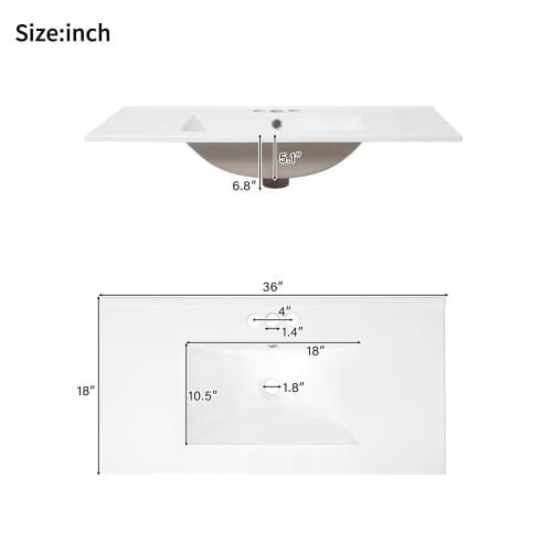 72" White Bathroom Vanity with view 3