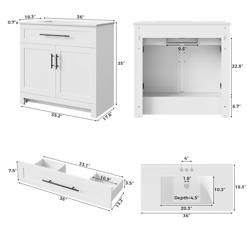 LIKIMIO 36" Bathroom Vanity with view 2