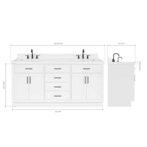 ARIEL Hepburn 72-inch Bathroom Vanity view 2