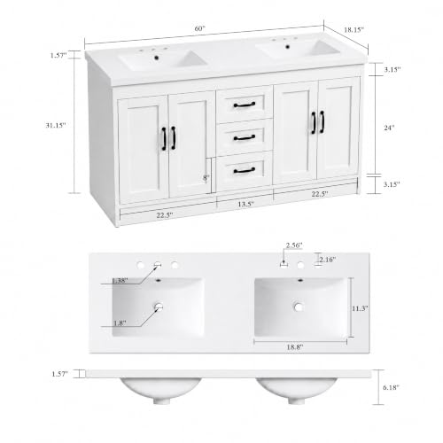 Nordee Axio 60'' Bathroom Vanity view 2