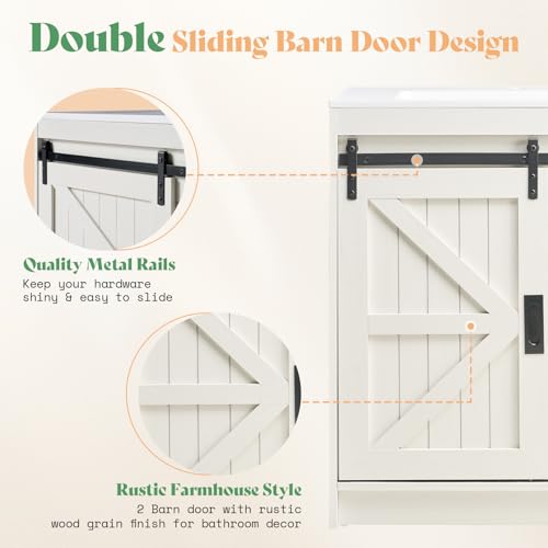 AMERLIFE 61" Farmhouse Double Bathroom view 5