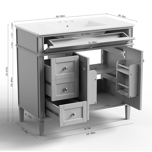 OWIPAW 36" Bathroom Vanity with view 2