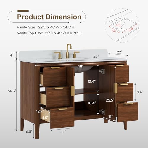 DELUXE LIVING 48 Inch Walnut view 2