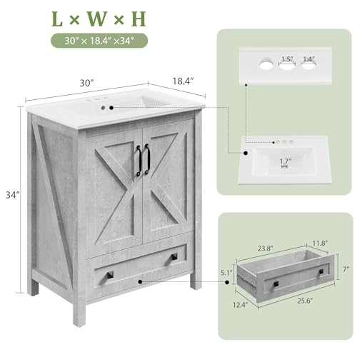 Homhougo 30" Bathroom Vanity with view 2