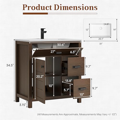 DELUXE LIVING 30 Inch Bathroom view 2