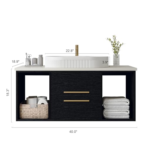 Glintee 40" Modern Floating Bathroom view 2