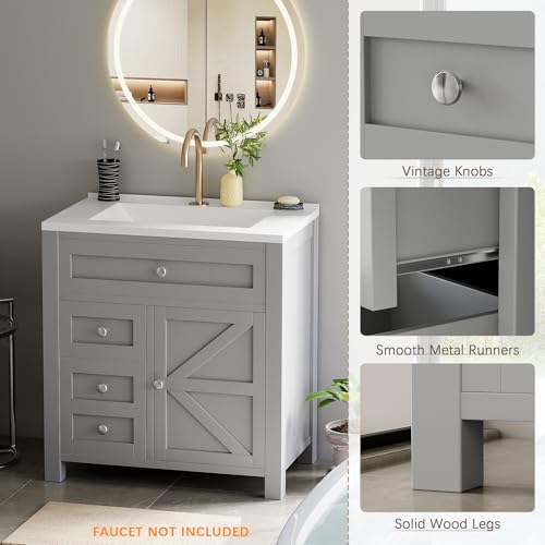 Shahoo 30" Bathroom Vanity with view 4