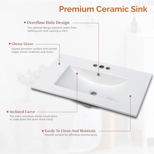 VINGLI 30" Farmhouse Bathroom Vanity view 4