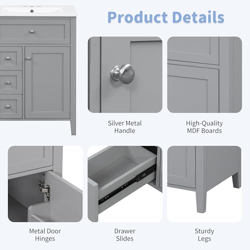 Linique 24" Bathroom Vanity with view 4