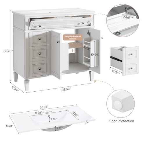 Tribesigns 36 Inch Bathroom Vanity view 2