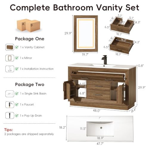 St.Mandyu 48" Bathroom Vanity w/Sink view 2