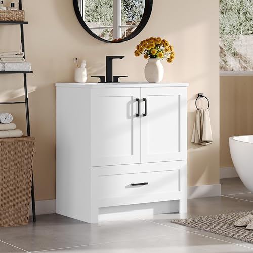 Yaheetech 30" Bathroom Vanity with view 4