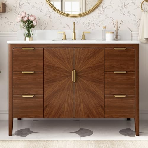 DELUXE LIVING 48 Inch Walnut
