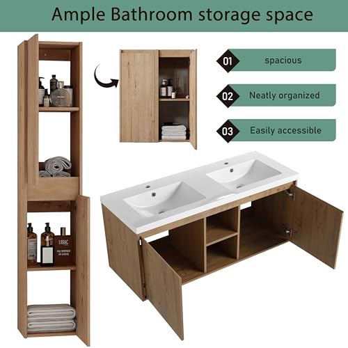 GLORAFIN 48" Floating Double Vanity view 4
