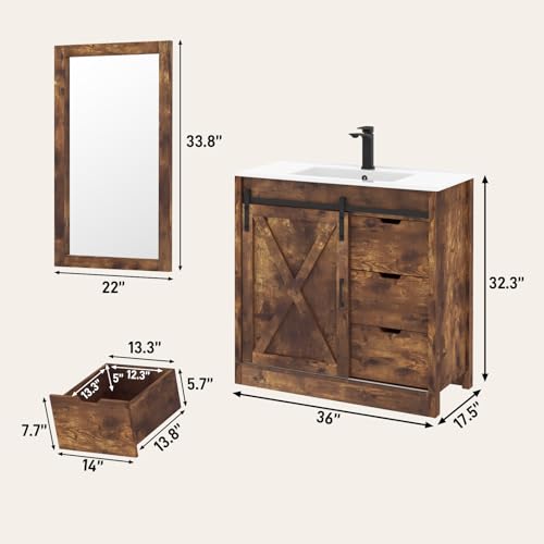 chartustriable 36 Inch Bathroom Vanity view 2