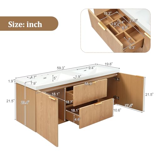 fatani 60" Bathroom Vanity with view 2