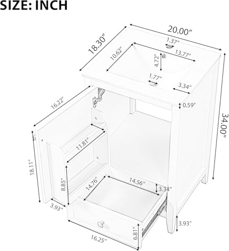 Bellemave 20-inch Bathroom Vanity with view 2