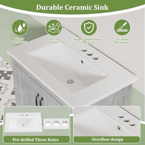 Homhougo 30" Bathroom Vanity with view 3