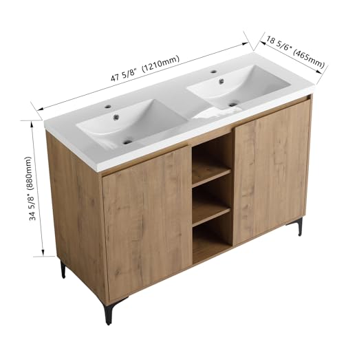 SSLine 48" Bathroom Vanity Double view 2