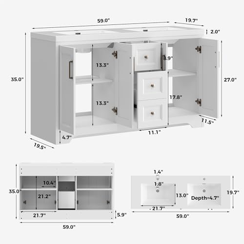 LIKIMIO 59" Bathroom Vanity with view 2