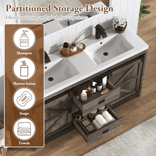 Double Bathroom Vanity with Sink view 4