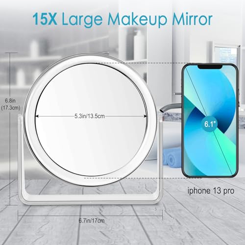 MKUMIR 15X Vanity Mirror Makeup view 4