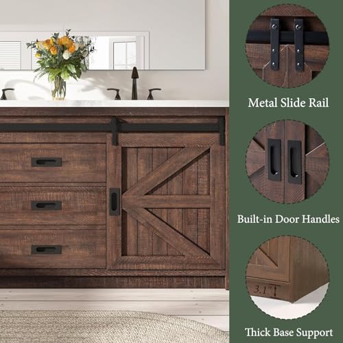 LUXOAK 61" Farmhouse Bathroom Double view 5