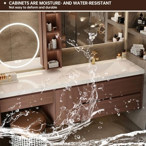 Floating Bathroom Vanity with Makeup view 5
