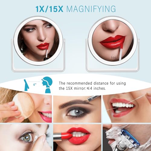 MKUMIR 15X Vanity Mirror Makeup view 2