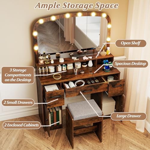 CHARMAID Large Vanity Desk with view 3