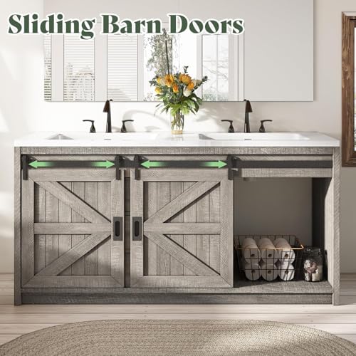 LUXOAK 61" Farmhouse Bathroom Double view 5
