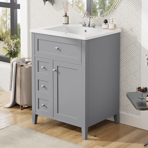 Linique 24" Bathroom Vanity with view 3