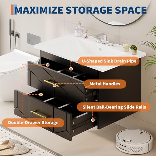 GAOMON 30" Floating Vanity with view 4