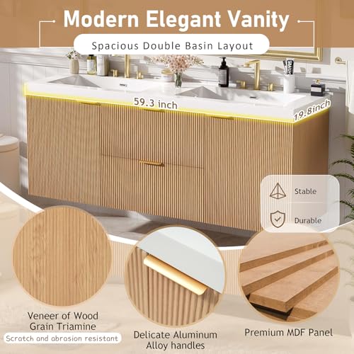 fatani 60" Bathroom Vanity with view 3