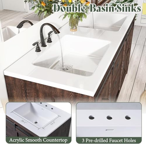 LUXOAK 61" Farmhouse Bathroom Double view 4