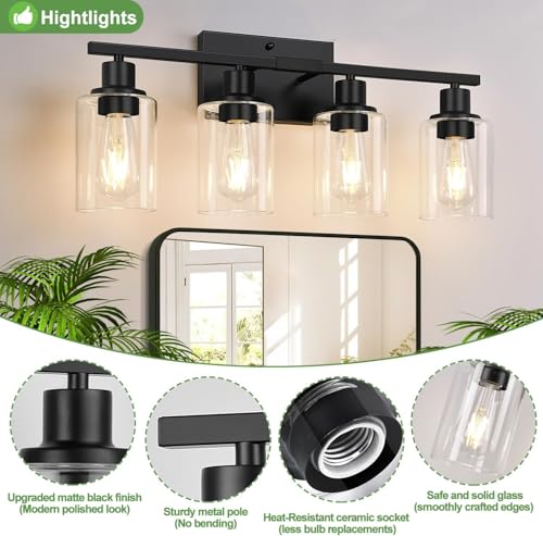 Indoi 4-Light Bathroom Light Fixtures view 5