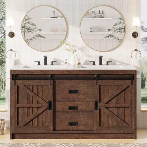 AMERLIFE 61" Farmhouse Double Bathroom