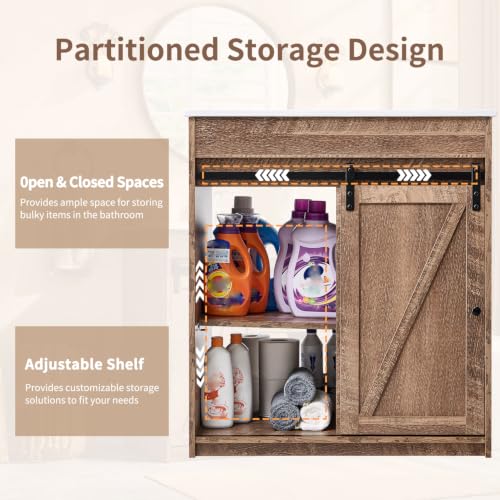 Aitjunz 30" Farmhouse Bathroom Vanity view 5