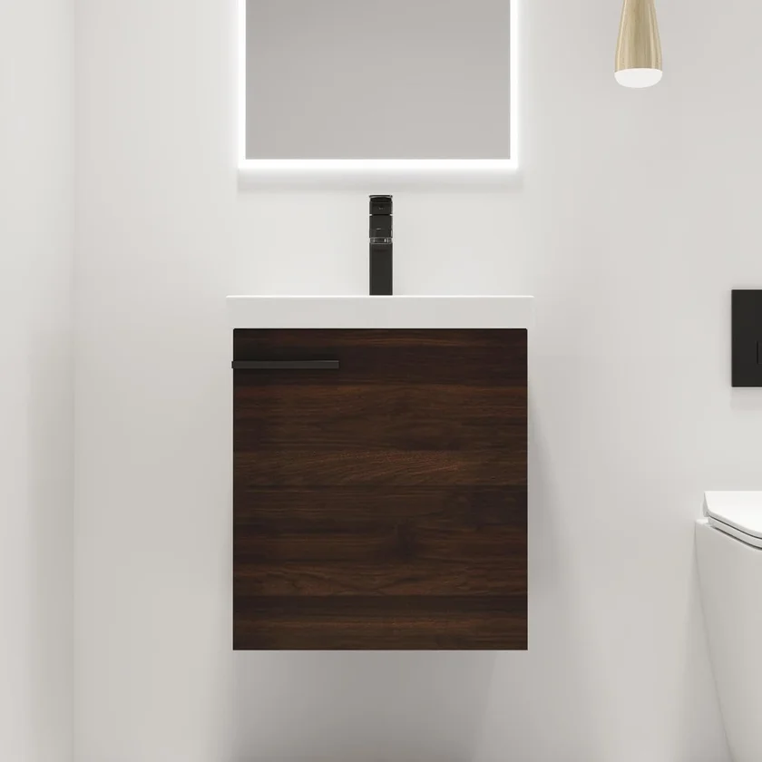 Malwee 18 Inch Floating Bathroom Vanity with Sink, Wall Mounted Bath Cabinet for Small Space