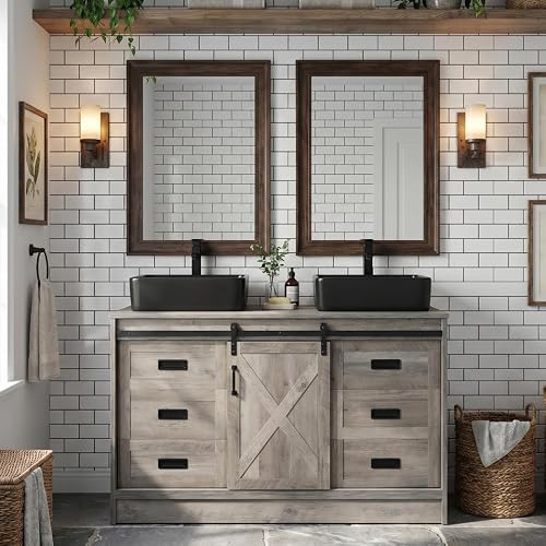 SOLIDEE 48" Barn Door Bathroom view 2