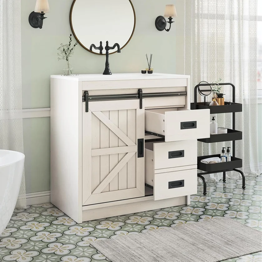 LUXOAK 31 Farmhouse White Vanity