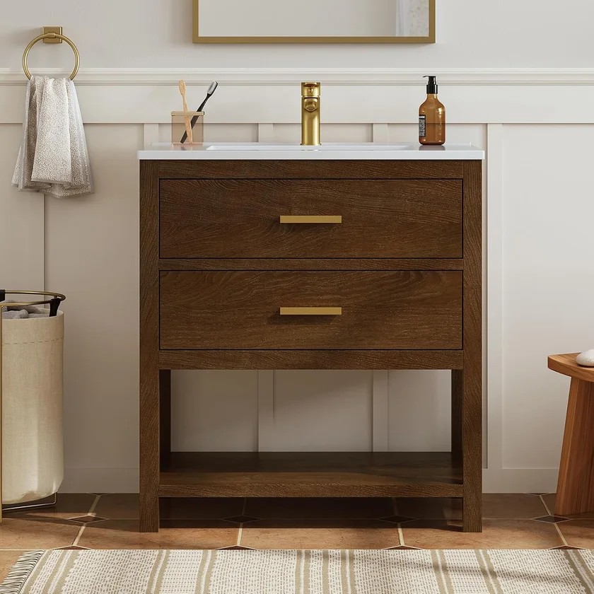 DELUXE LIVING 30 Inch Bathroom Vanity with Sink