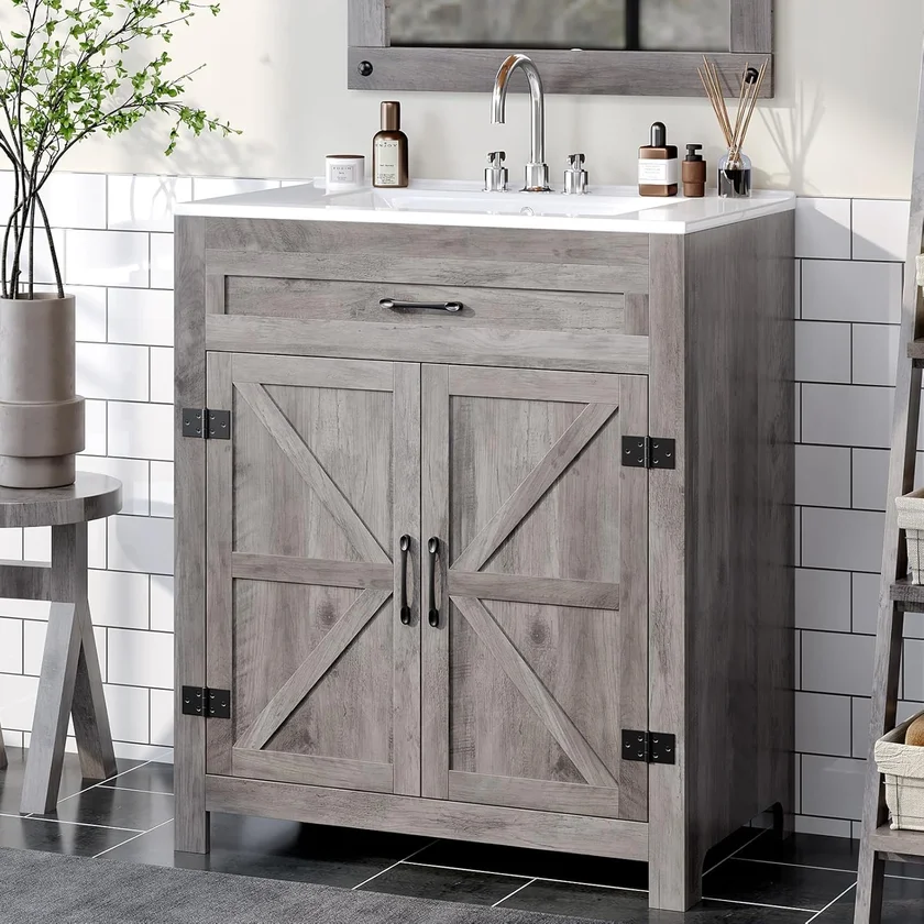 VINGLI 30 Farmhouse White Vanity
